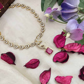 Vriksham Elegant Floral Sparkling Elephant With Red Stone Neckpiece-G20423